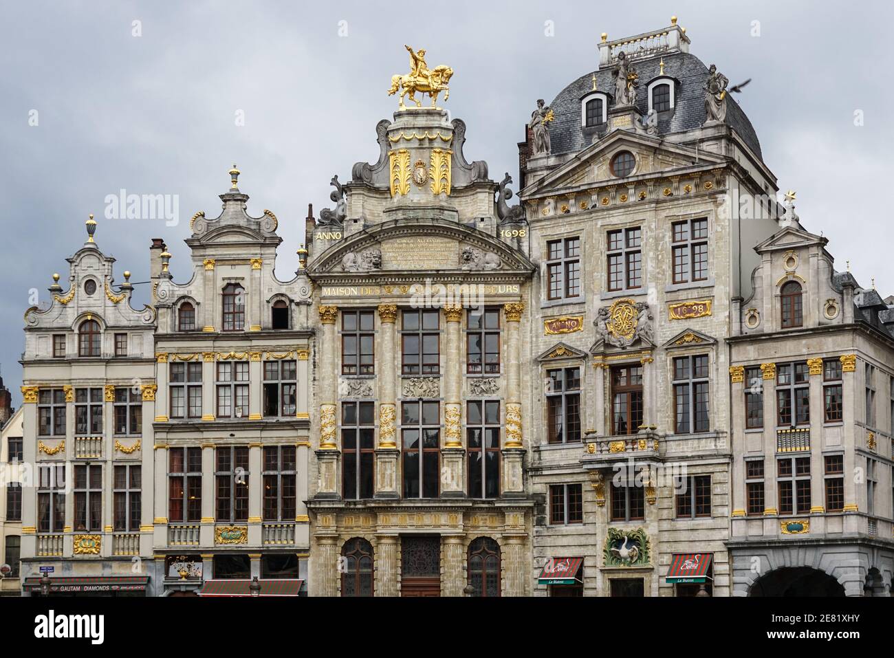 Facades Of Guild Houses On The Grand Place Grote Markt Square In