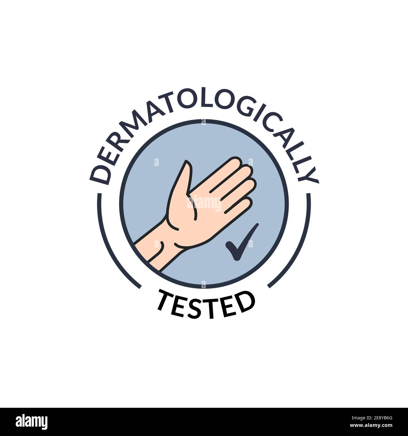 Dermatology Hand Tested Logo Icon Antibacterial Hypoallergenic Clean