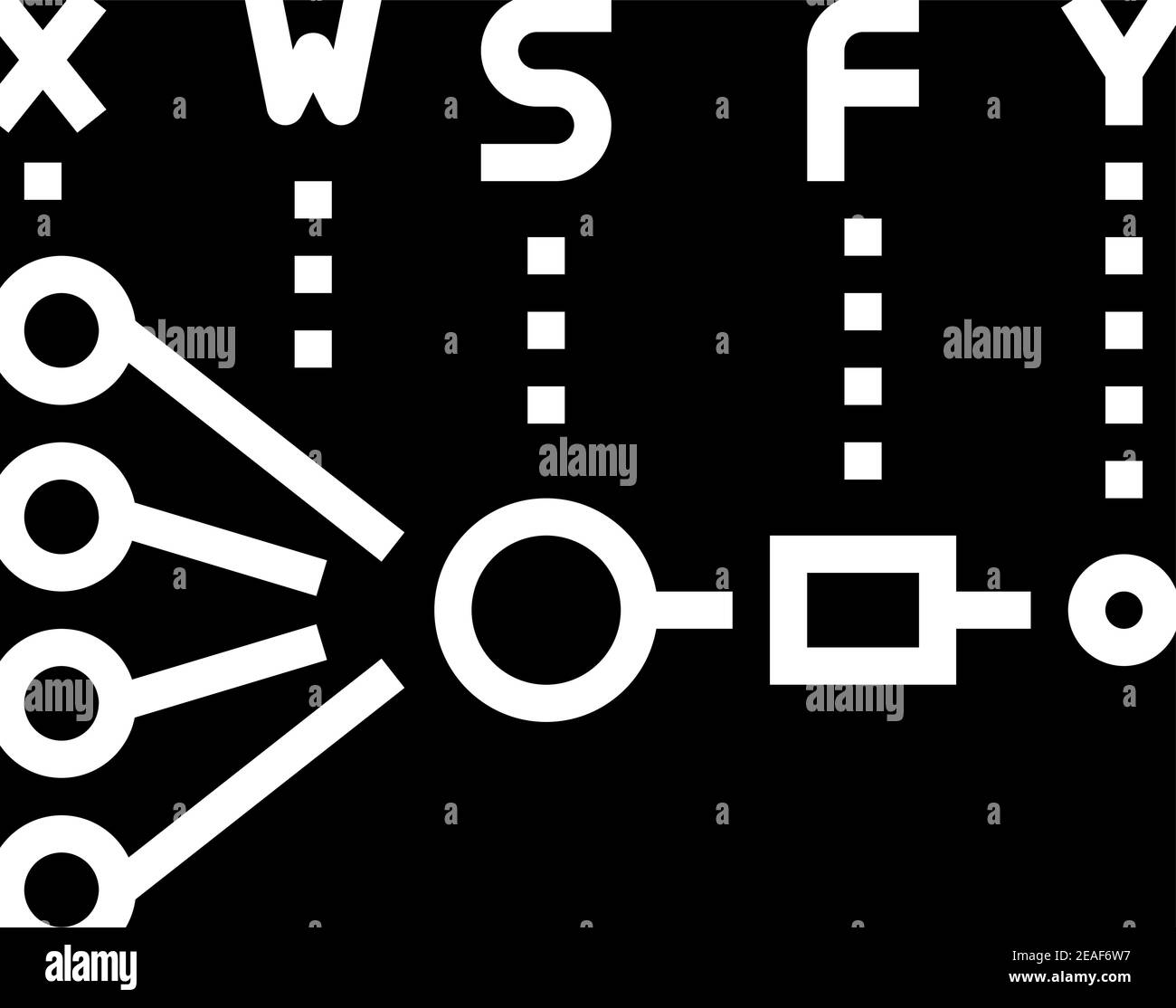 Mathematical Model Neural Network Glyph Icon Vector Illustration Stock