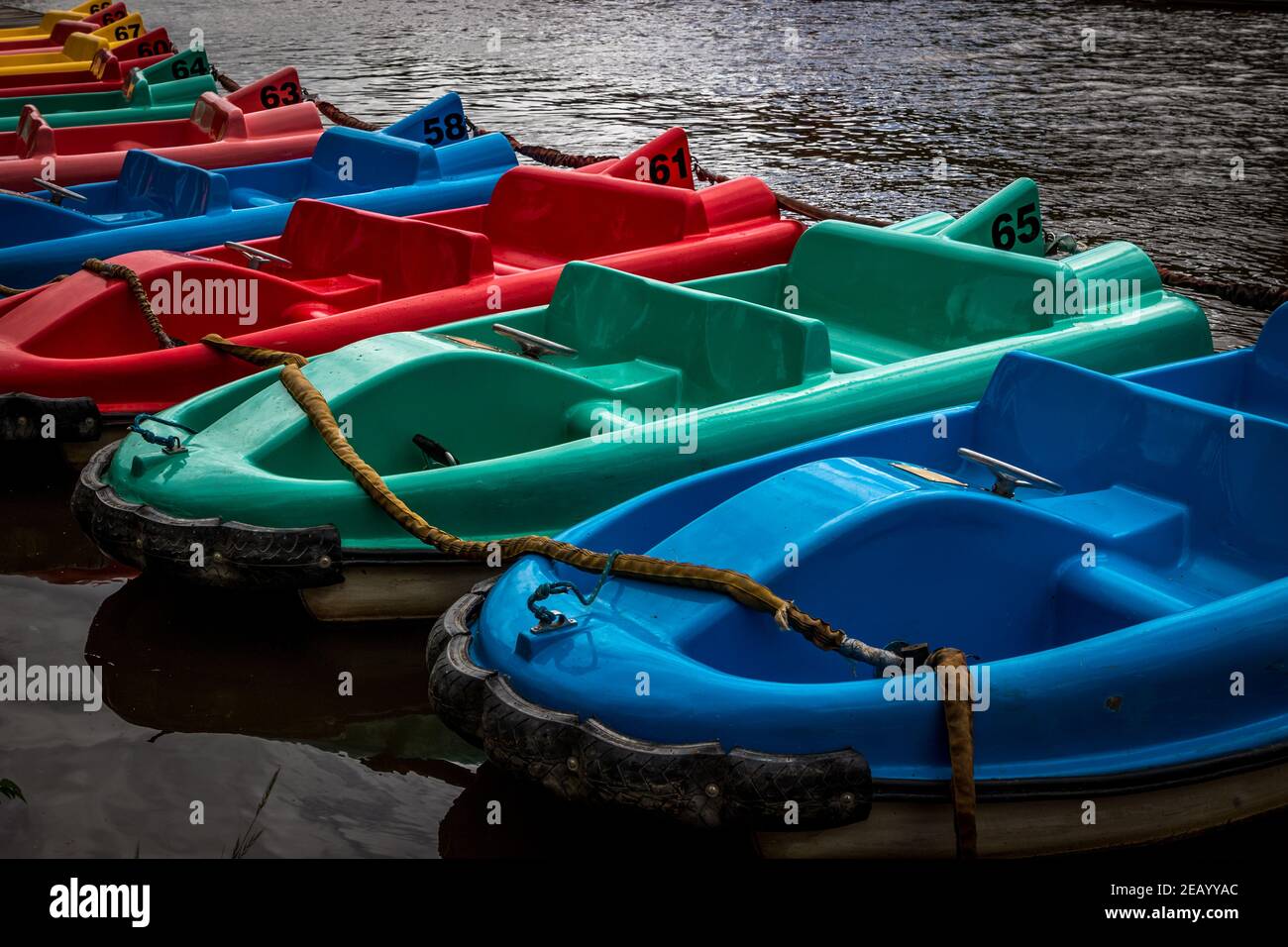 Colourful Boats On The River Dee Chester Stock Photo Alamy