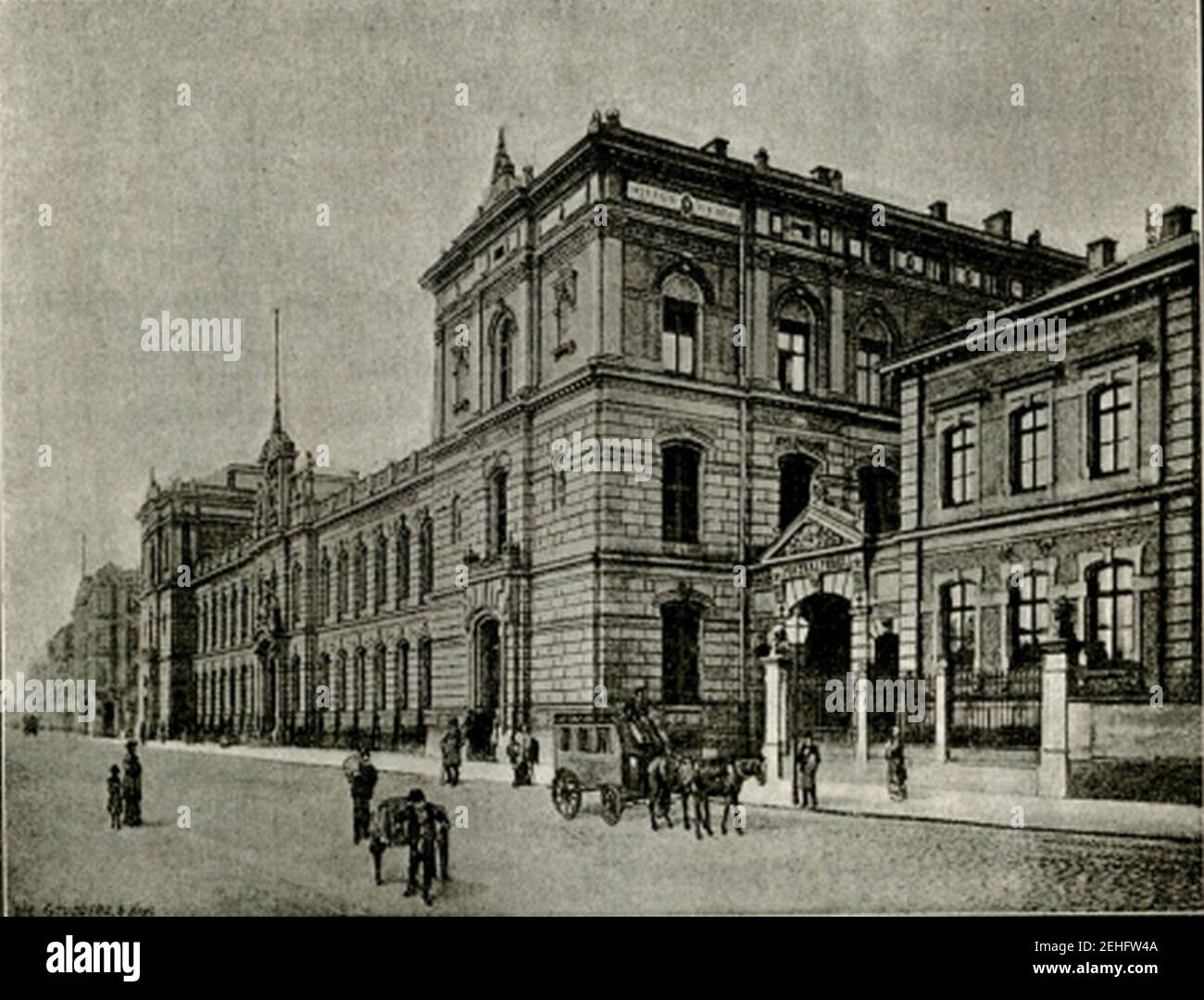 Paket und Zeitunspostamt Leipzig Ansicht von der Prager Straße 1892