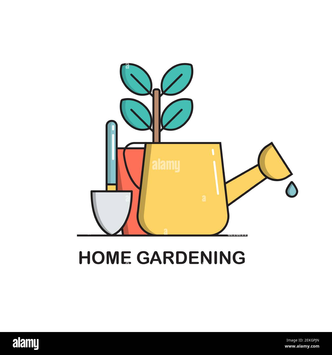 Home Gardening Concept Icon Isolated On White Background Vector