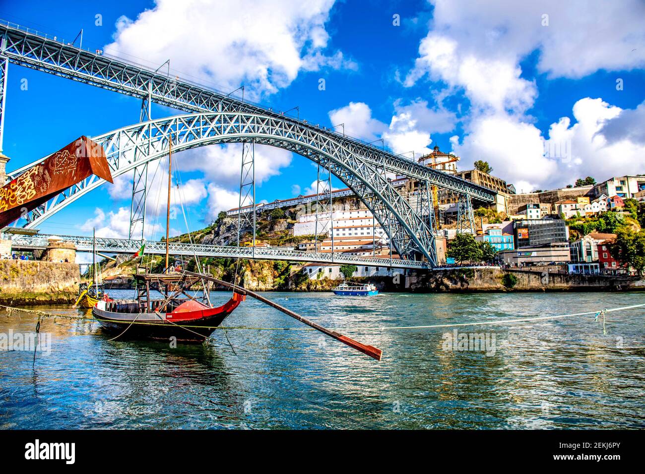 Centre Of Porto With The Luis I Bridge A Double Deck Metal Arch