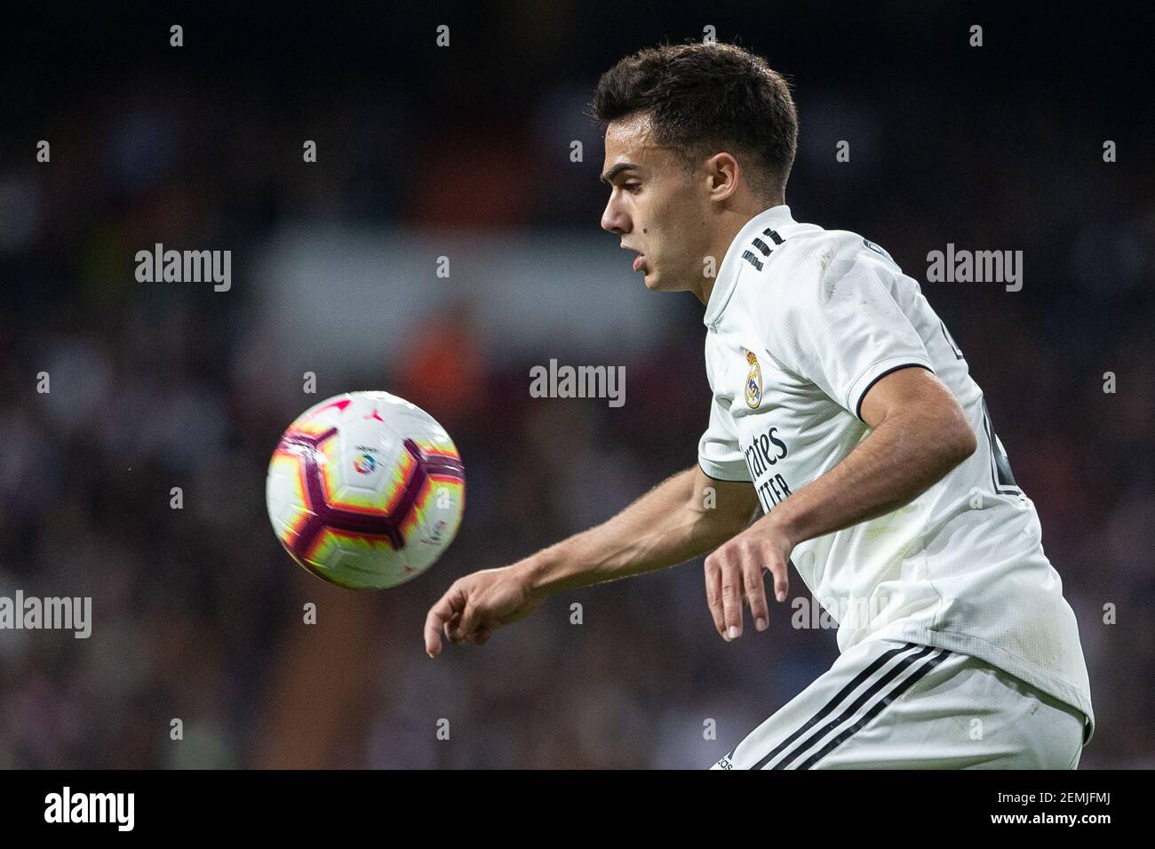 Sergio Reguilon Of Real Madrid During The Match Between Real Madrid Vs