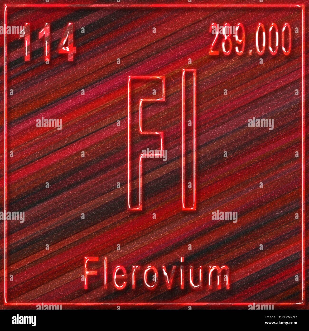 Flerovium Chemical Element Sign With Atomic Number And Atomic Weight