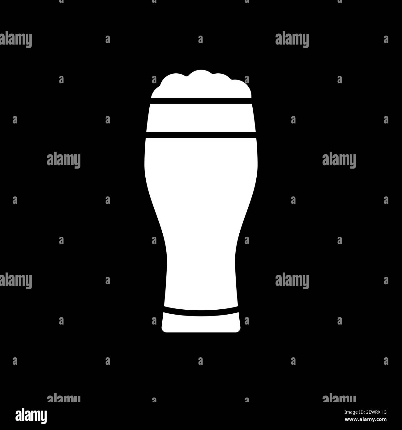 Beer Glass Dark Mode Glyph Icon Stock Vector Image Art Alamy