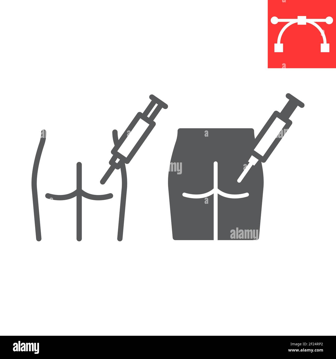 Intramuscular Injection Line And Glyph Icon Vaccination And Syringe