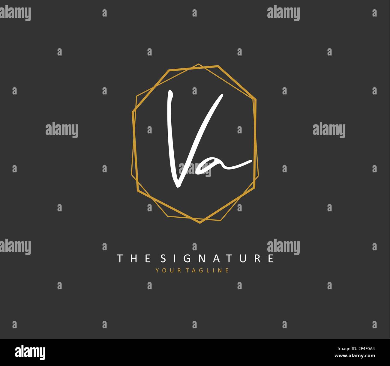 V A Va Initial Letter Handwriting And Signature Logo A Concept