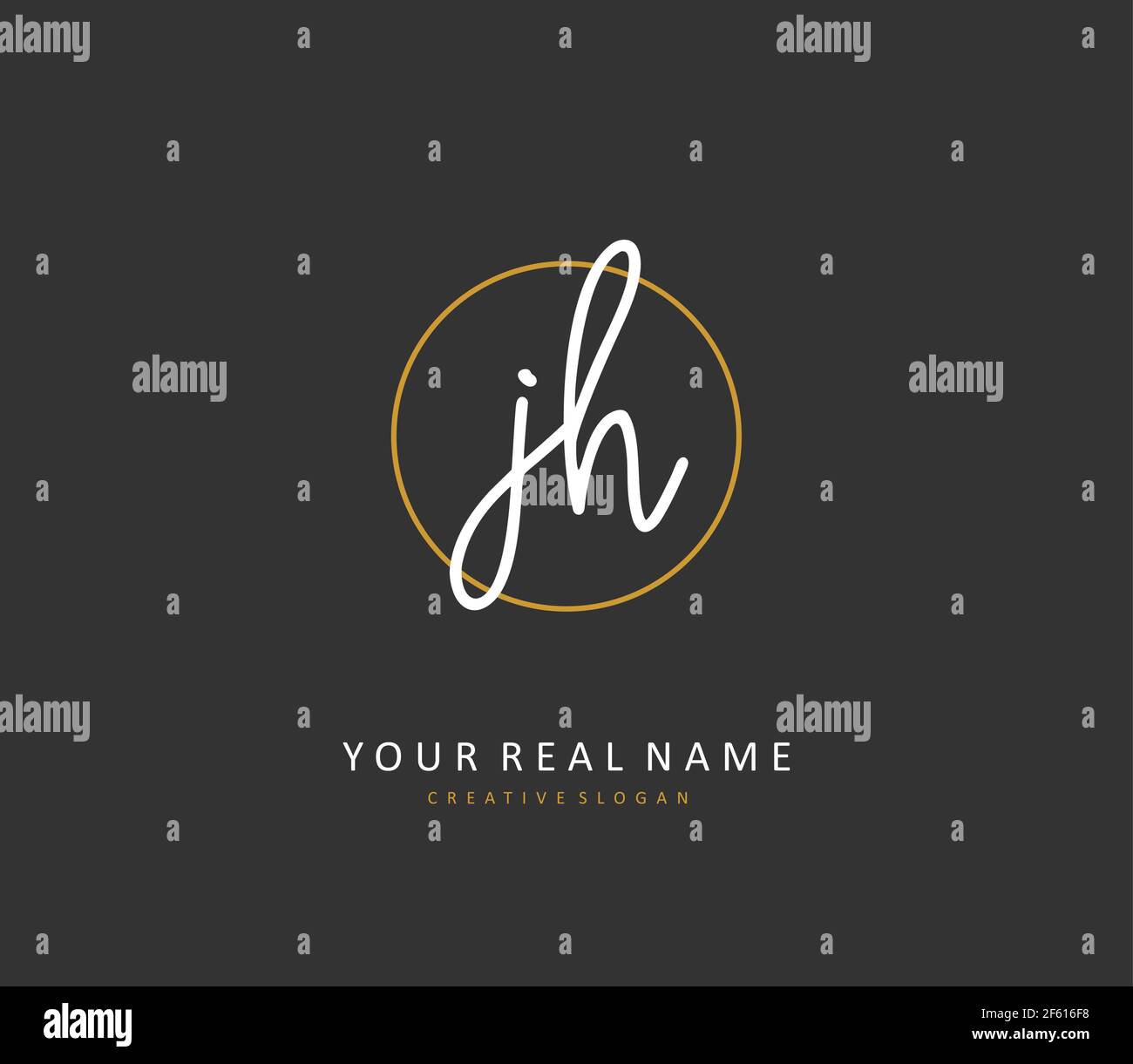 J H Jh Initial Letter Handwriting And Signature Logo A Concept