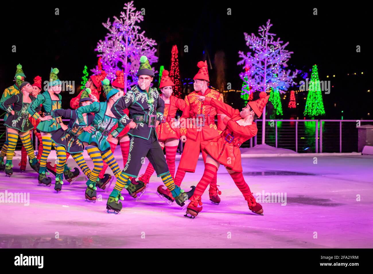 Orlando Florida November Elves Skating In Winter Wonderland