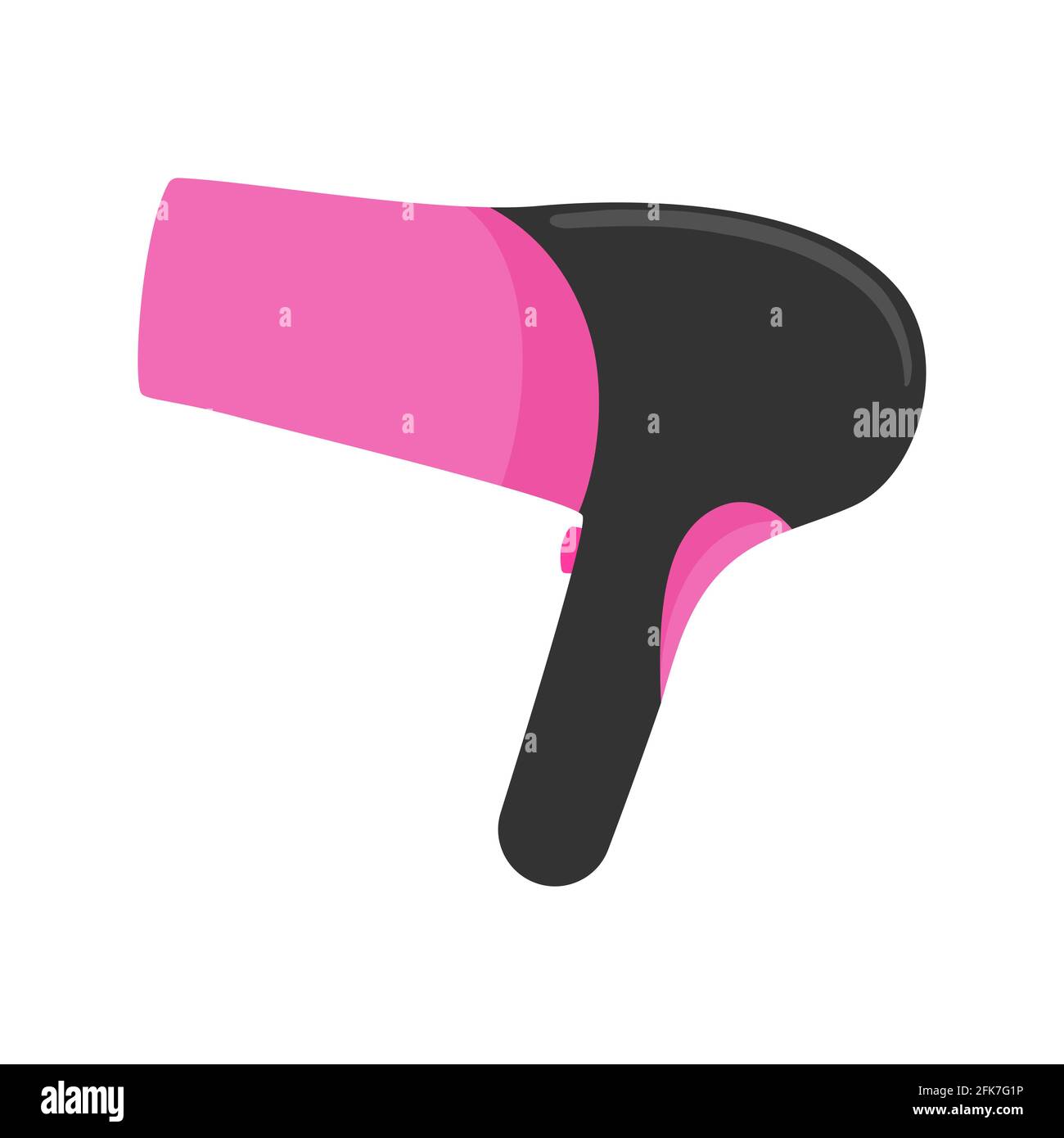 Pink Hair Dryer Icon Isolated Flat Vector Illustration Stock Vector