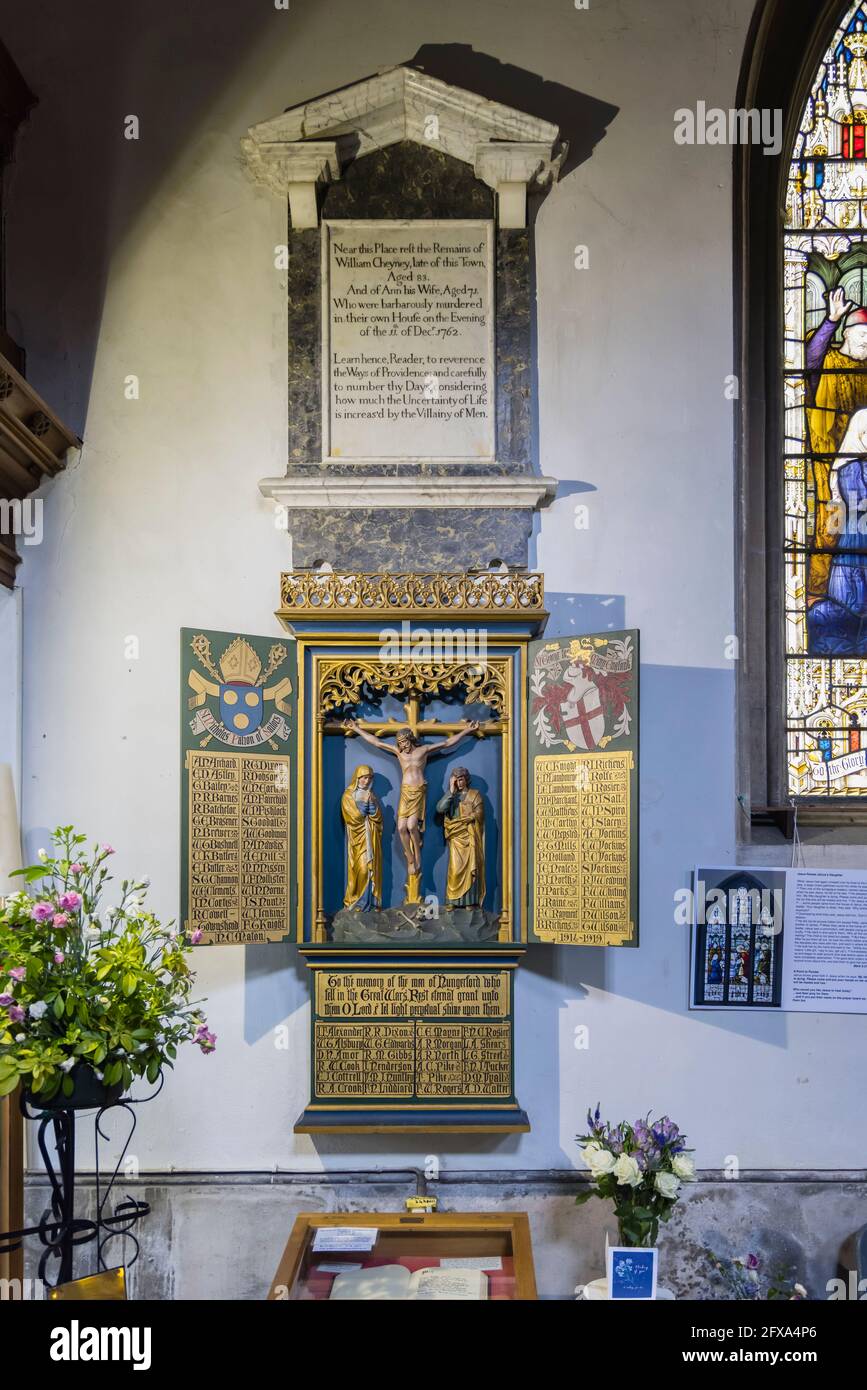 Crucifixion Wall Panel And War Memorial In St Lawrence S Church In