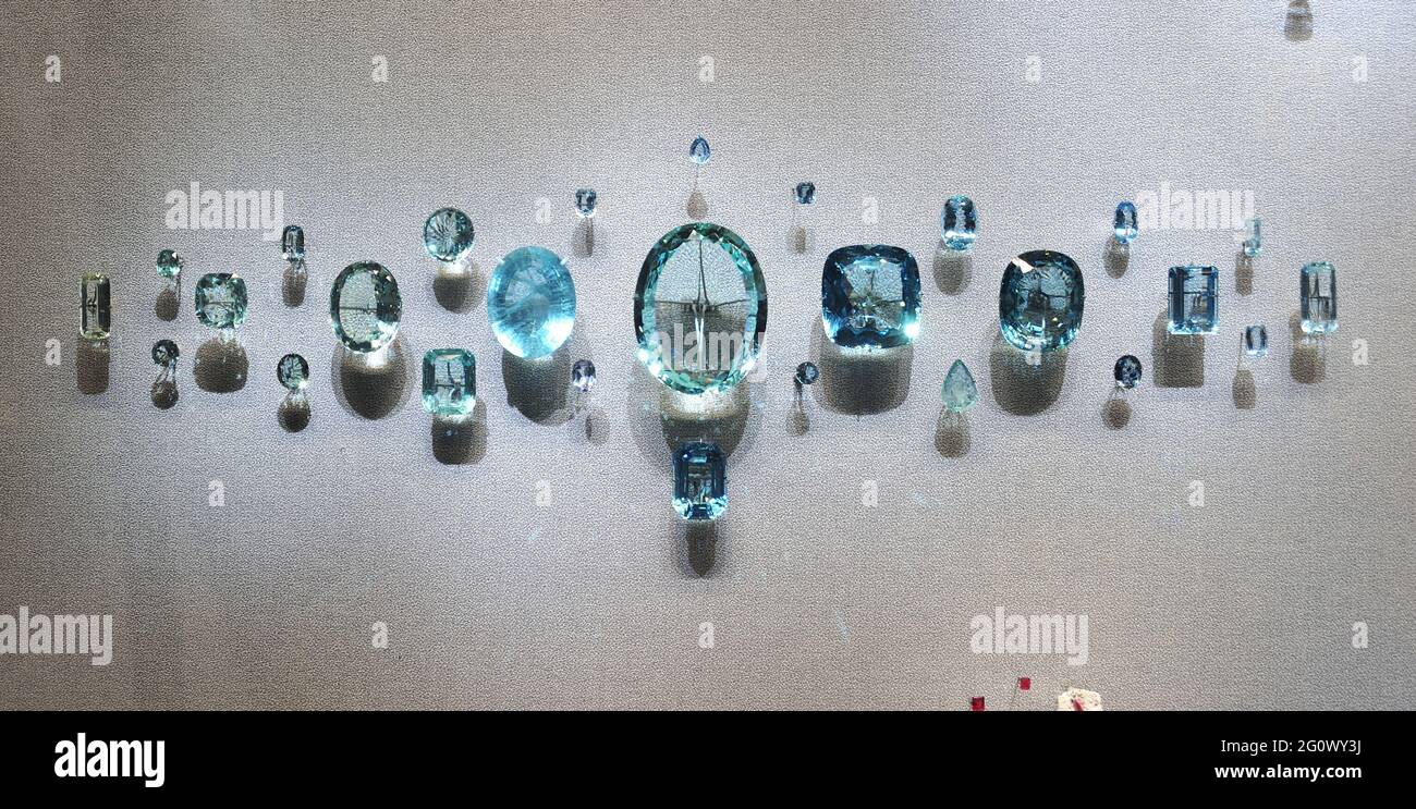 New York USA 03rd June 2021 Ornamental Gemstones On Display At The