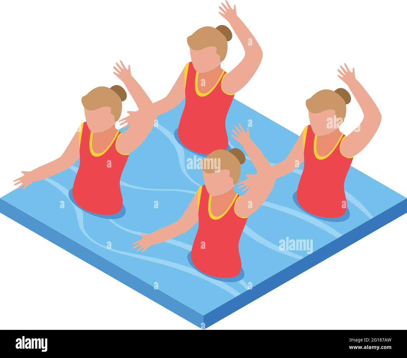 Synchronized Swimming Athlete Icon Isometric Of Synchronized Swimming