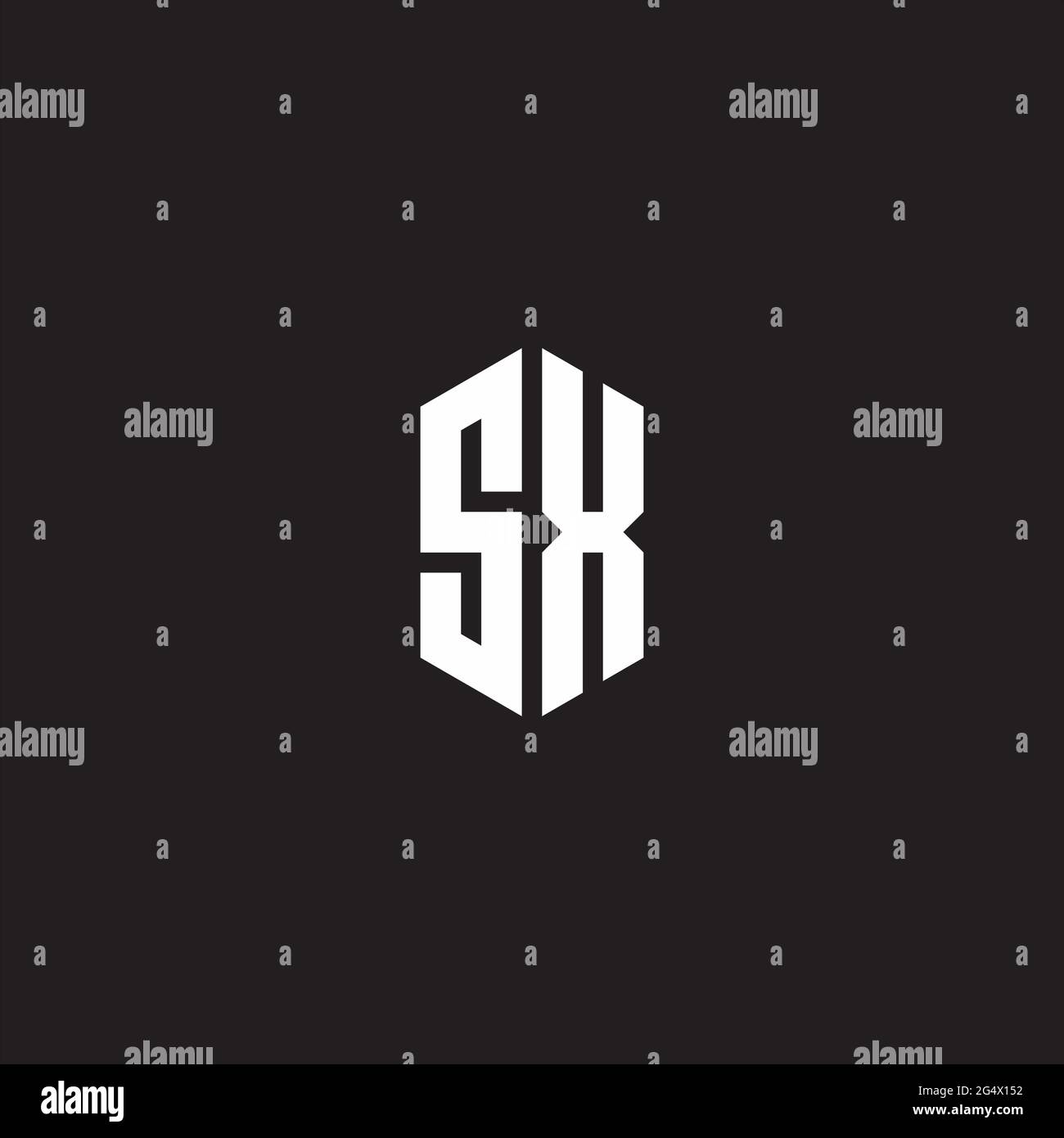 SX Logo Monogram With Hexagon Shape Style Design Template Isolated On