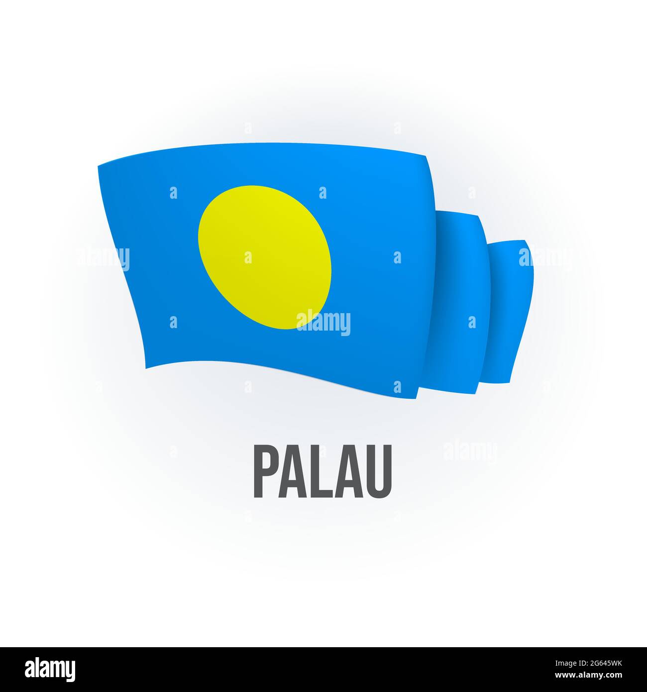 Vector Flag Of Palau Palauan Waving Flag Vector Illustration Stock