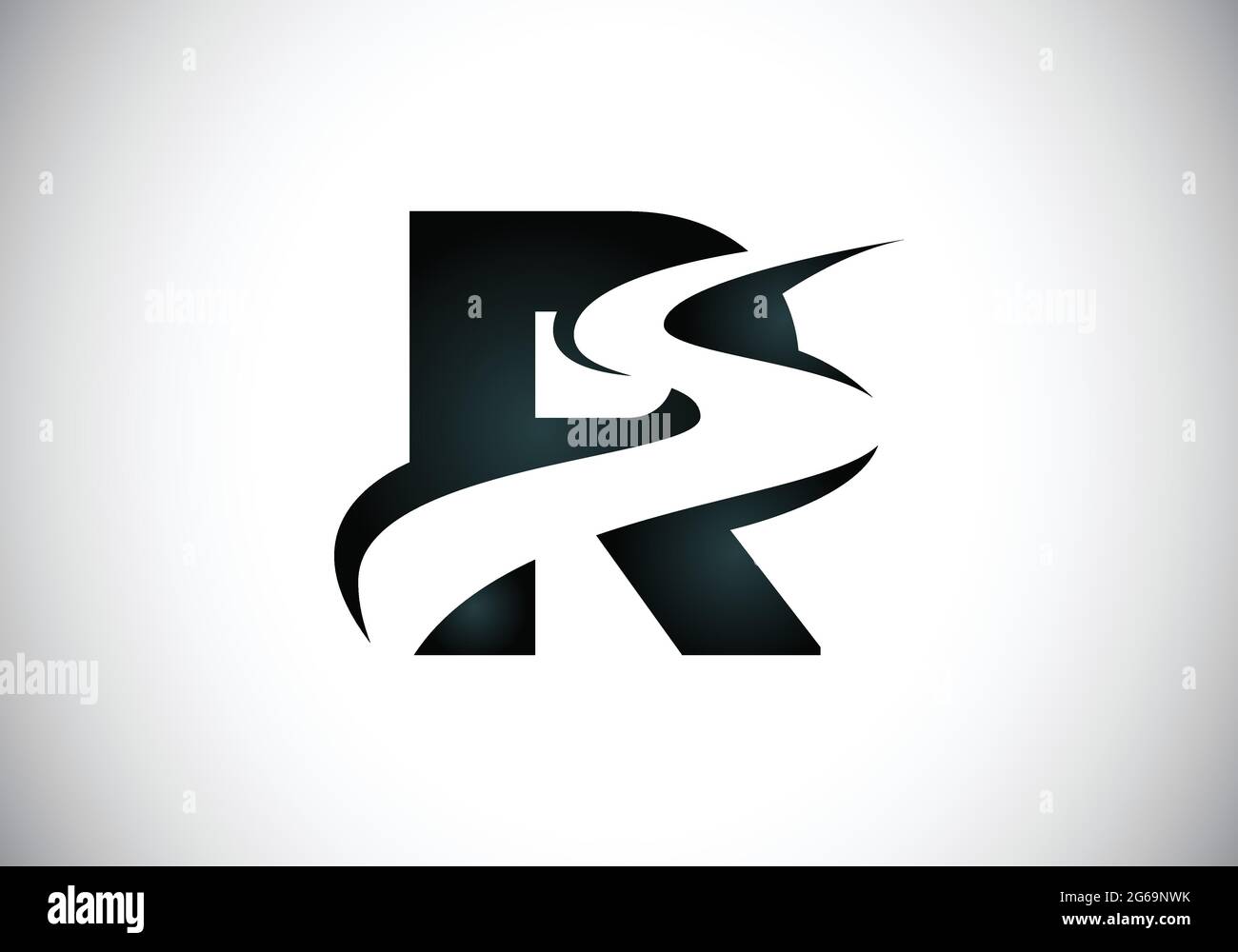 Initial Letter R With Backspace S Or Pathway Logo Design Vector