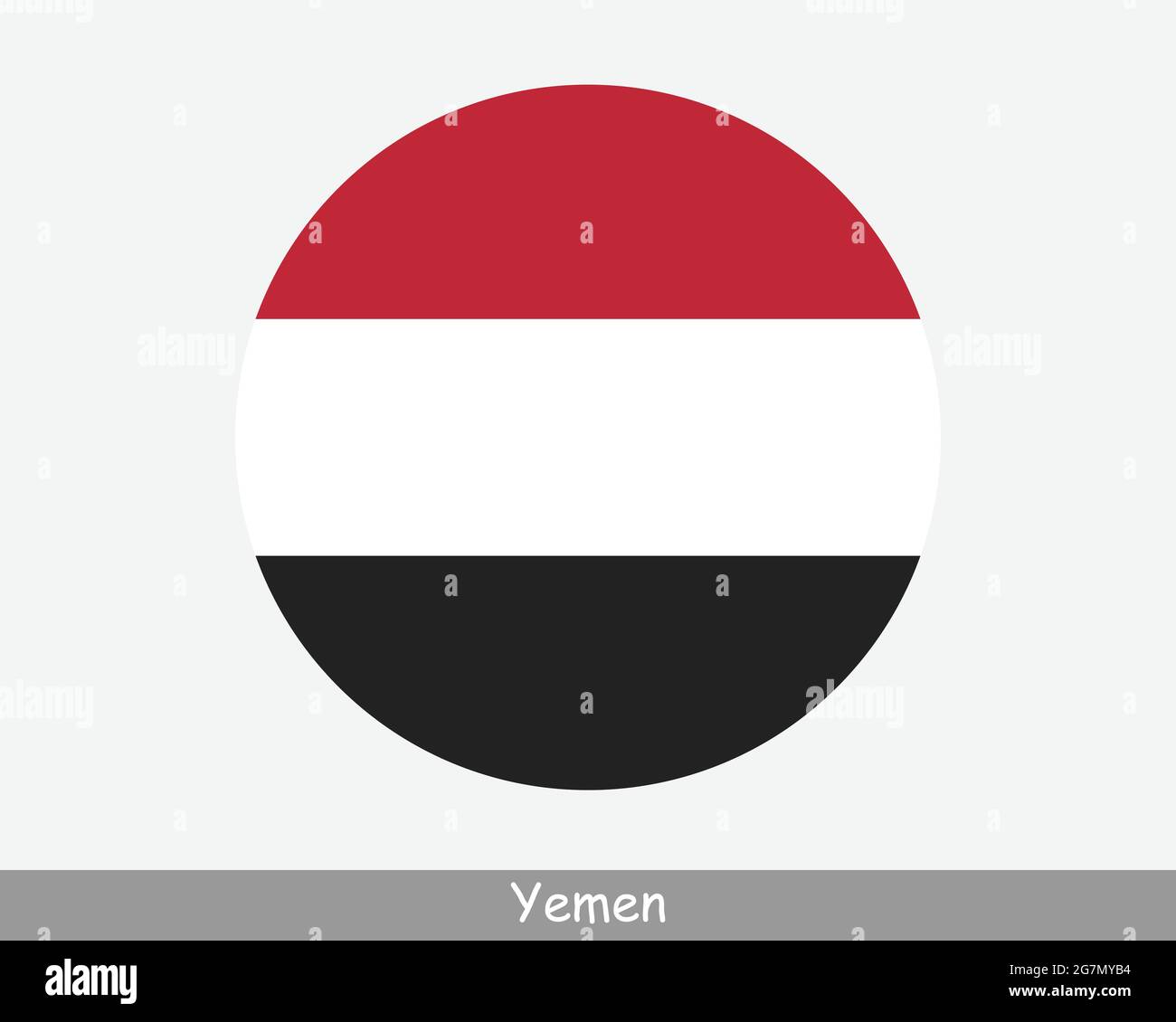 Yemen Round Circle Flag Yemeni Circular Button Banner Icon Yemenite