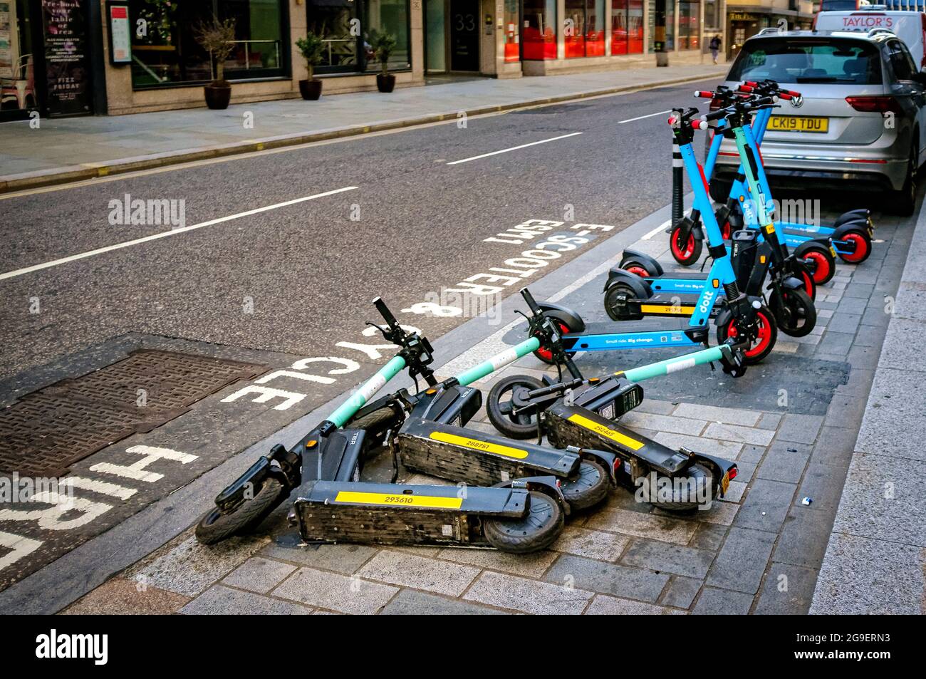 E Scooters For Hire In City Of London England 17 July 2021 Stock