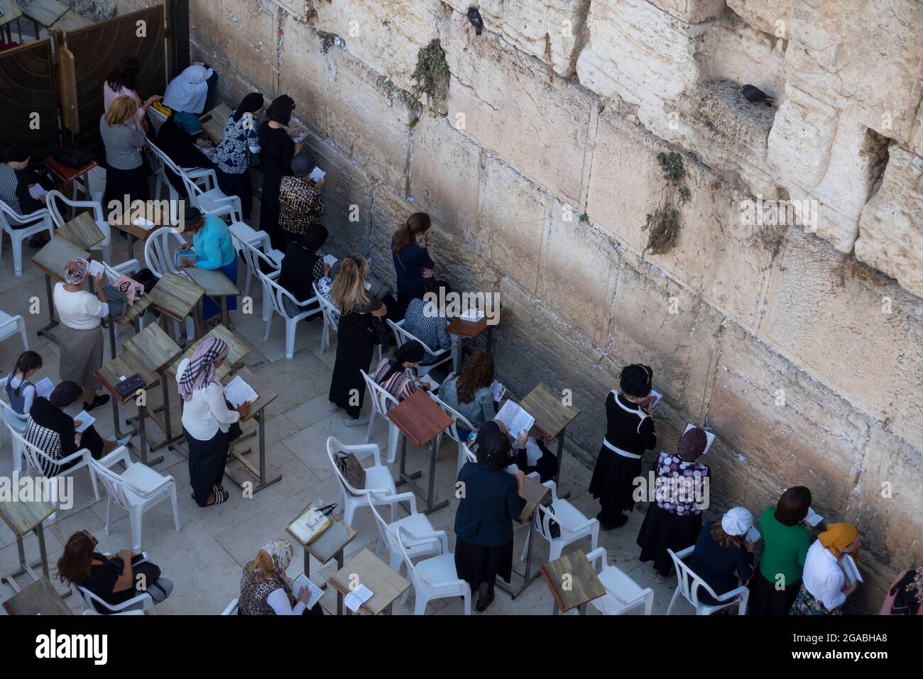 Women Praying At The Female Section Of The Western Wall Or Wailing Wall