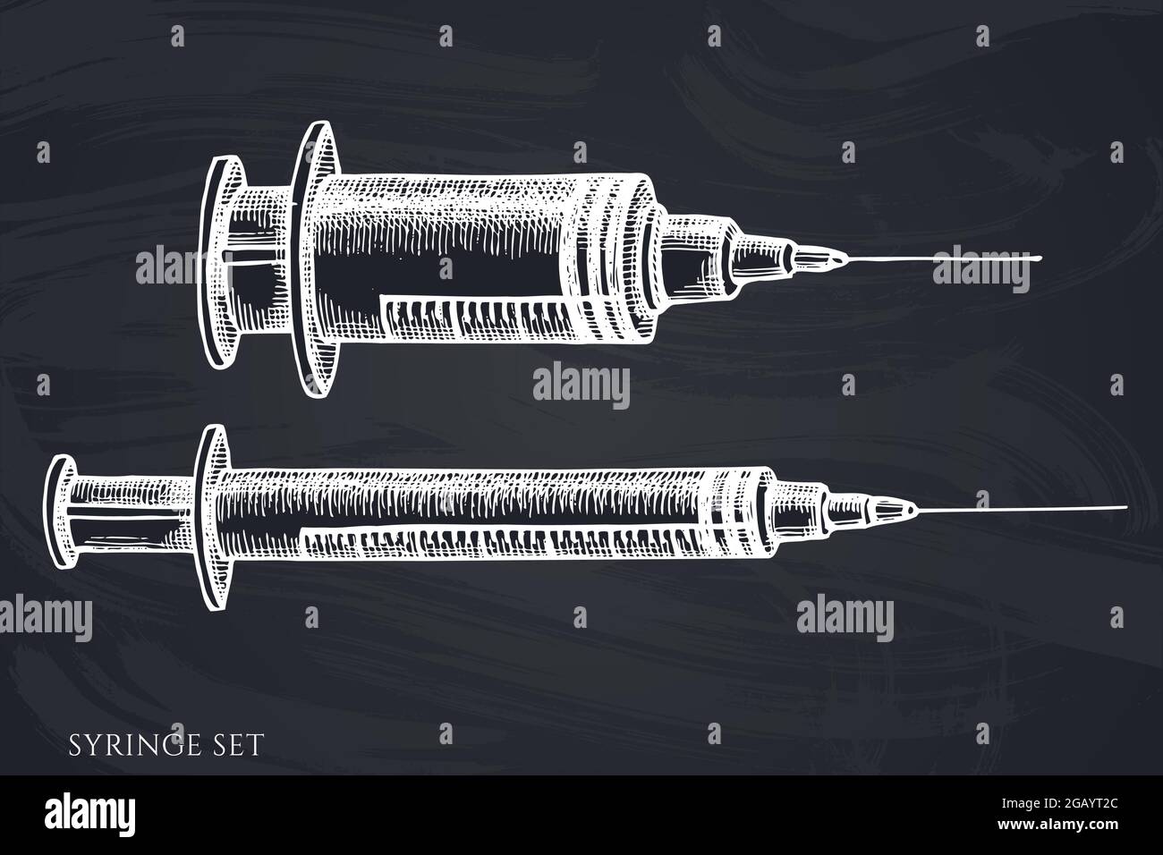 Vector Set Of Hand Drawn Chalk Syringe Stock Vector Image Art Alamy