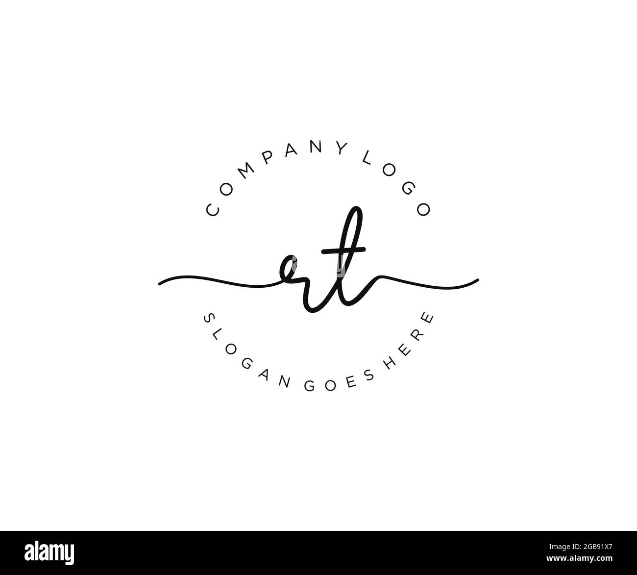 Rt Feminine Logo Beauty Monogram And Elegant Logo Design Handwriting