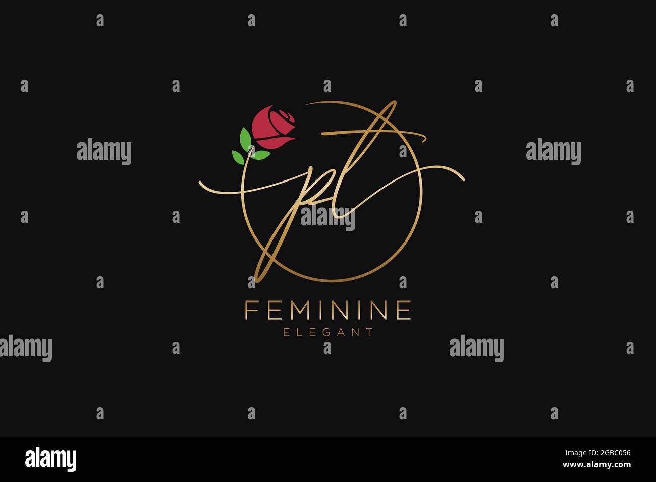 Pt Feminine Logo Beauty Monogram And Elegant Logo Design Handwriting