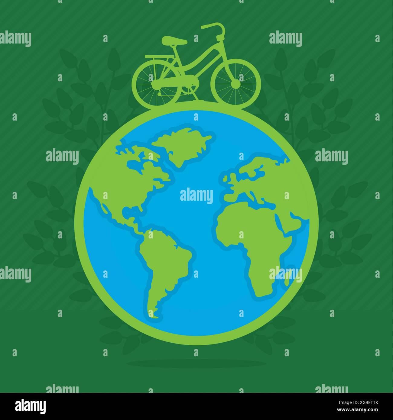 Bicycle And Earth Planet Illustration Design Stock Vector Image Art