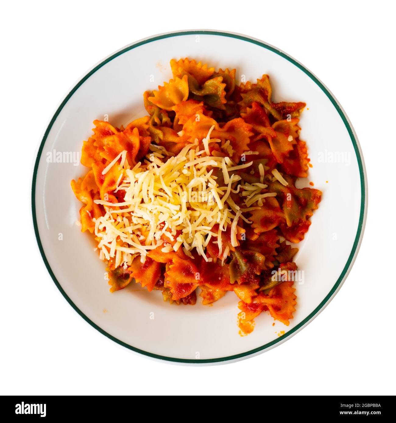 Portion Of Farfalle Pasta With Tomato Sauce Stock Photo Alamy