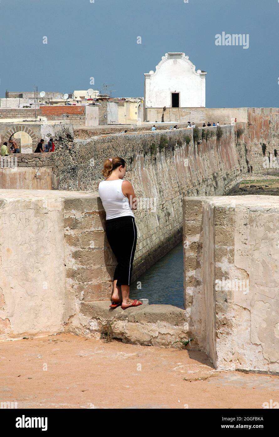 Old Portuguese Architecture In El Jadida Mazagan In Morocco Stock