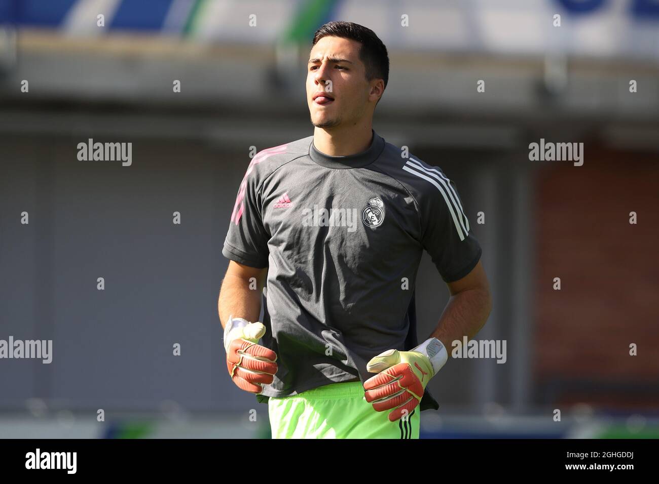 Lucas Canizares Of Real Madrid During The Warm Up Prior To The UEFA