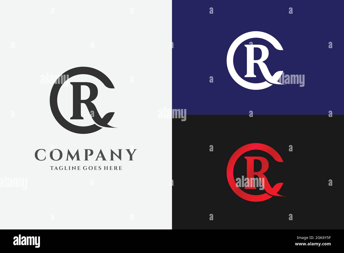 Set Of Logotype Monogram Letter Rc R C Vector Logo Design Element Stock