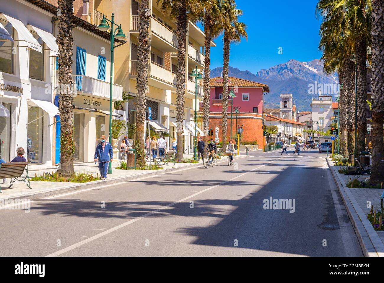 Shopping Road Street In The Centre Of Forte Dei Marmi Tuscan Riviera