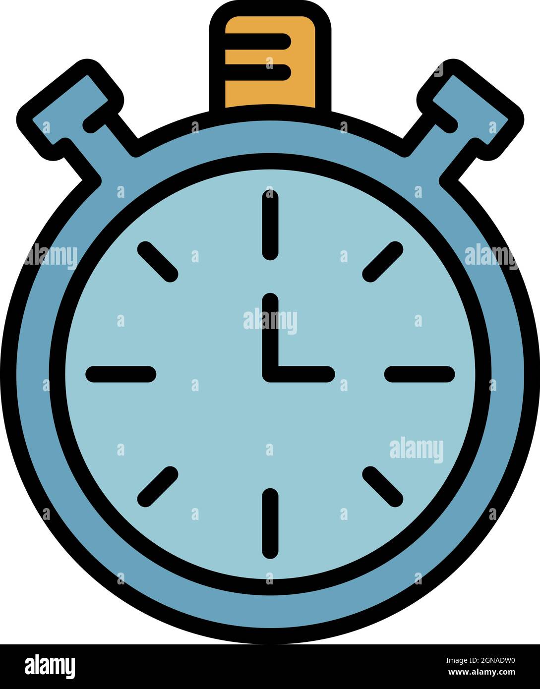 Analog Stopwatch Icon Outline Nalog Stopwatch Vector Icon Color Flat