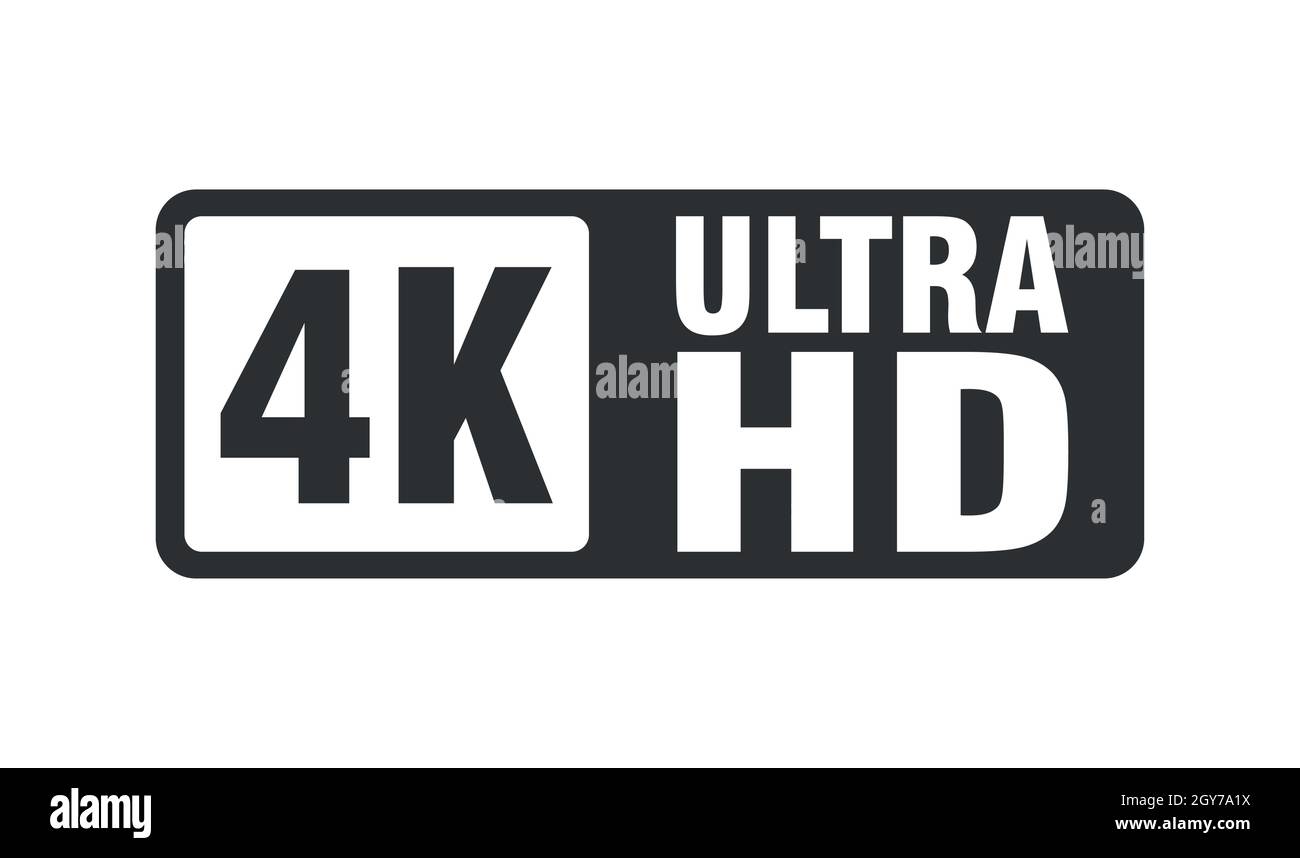 K Ultra Hd Icon On White Backdrop High Definition Label Gold Uhd