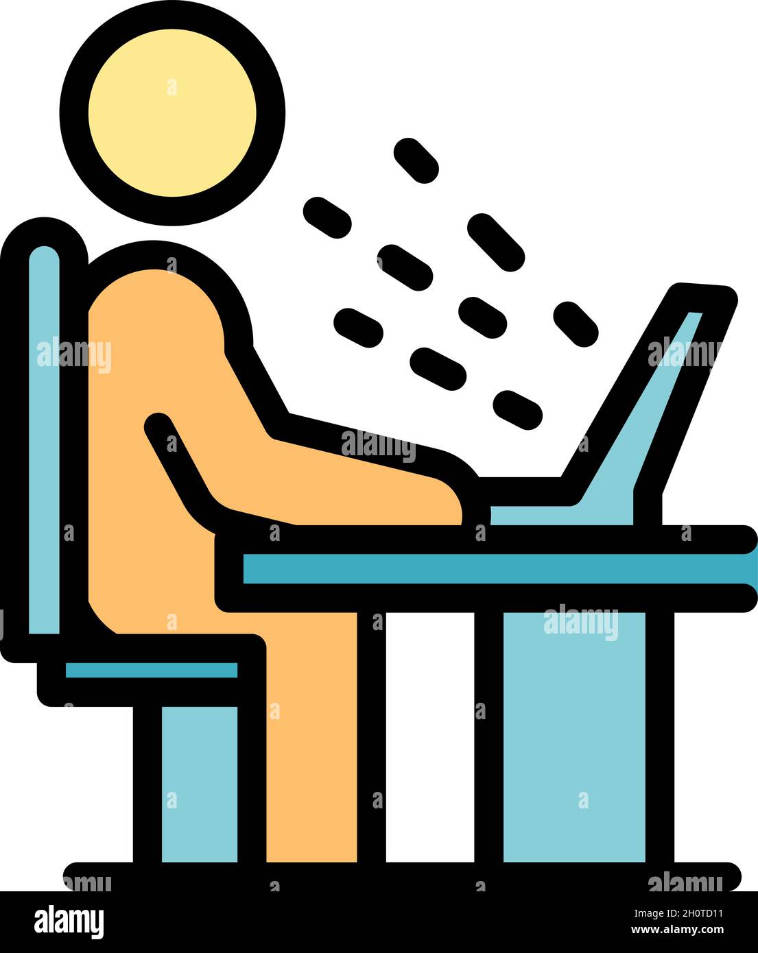 Ergonomic Employee Icon Outline Ergonomic Employee Vector Icon Color