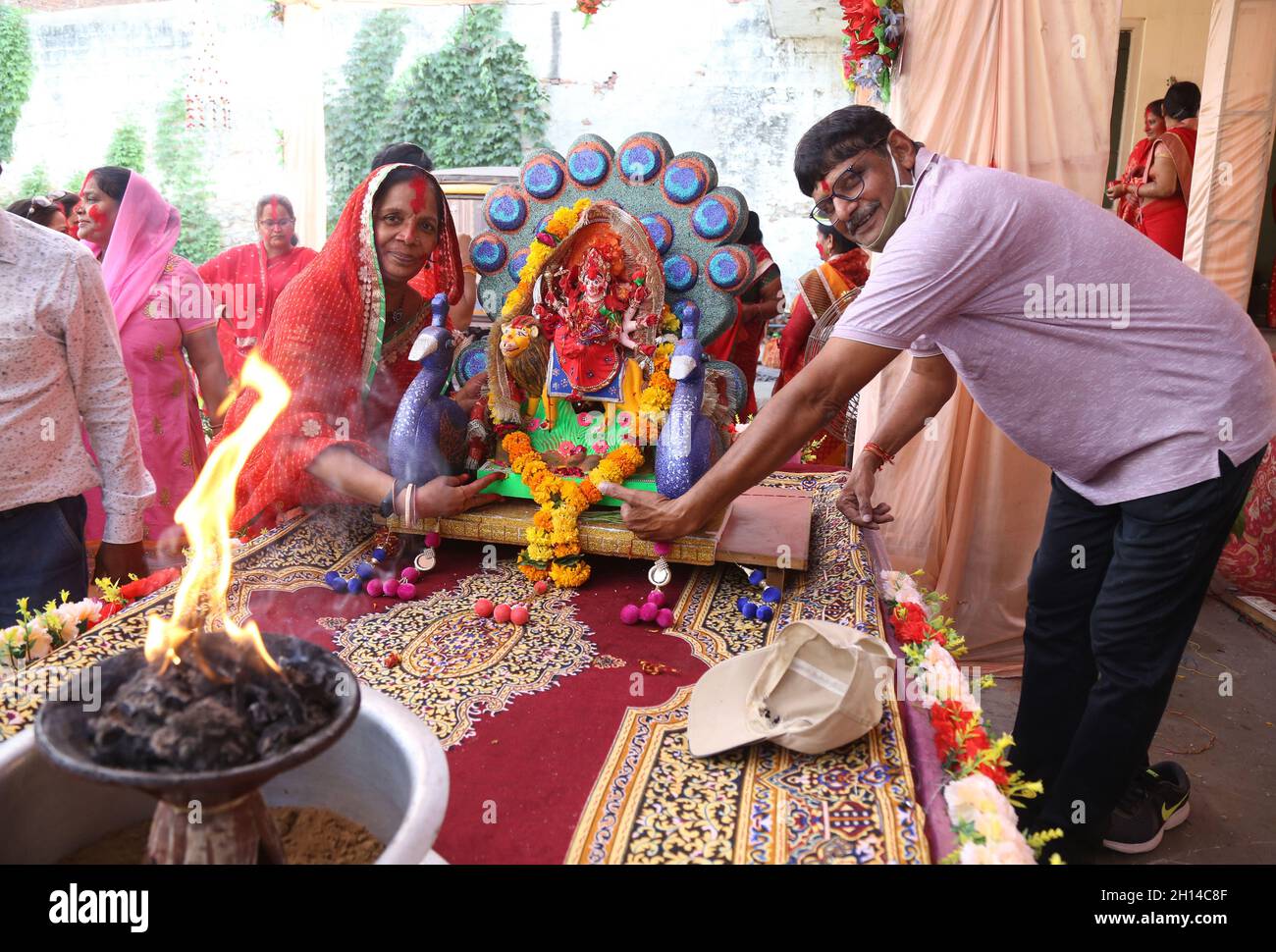 Beawar Rajasthan India Oct Hindu Devotees Offers Prayers