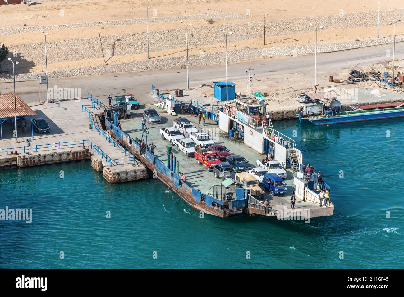 Ismailia Egypt November 14 2019 Sarrabum Ferry Boat Line Landing