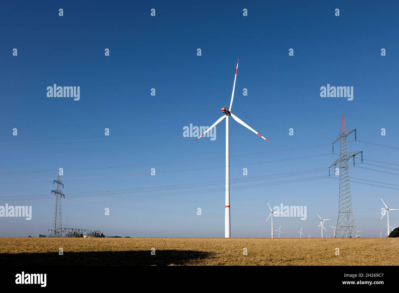 Wind Farm And Substation Stock Photo Alamy