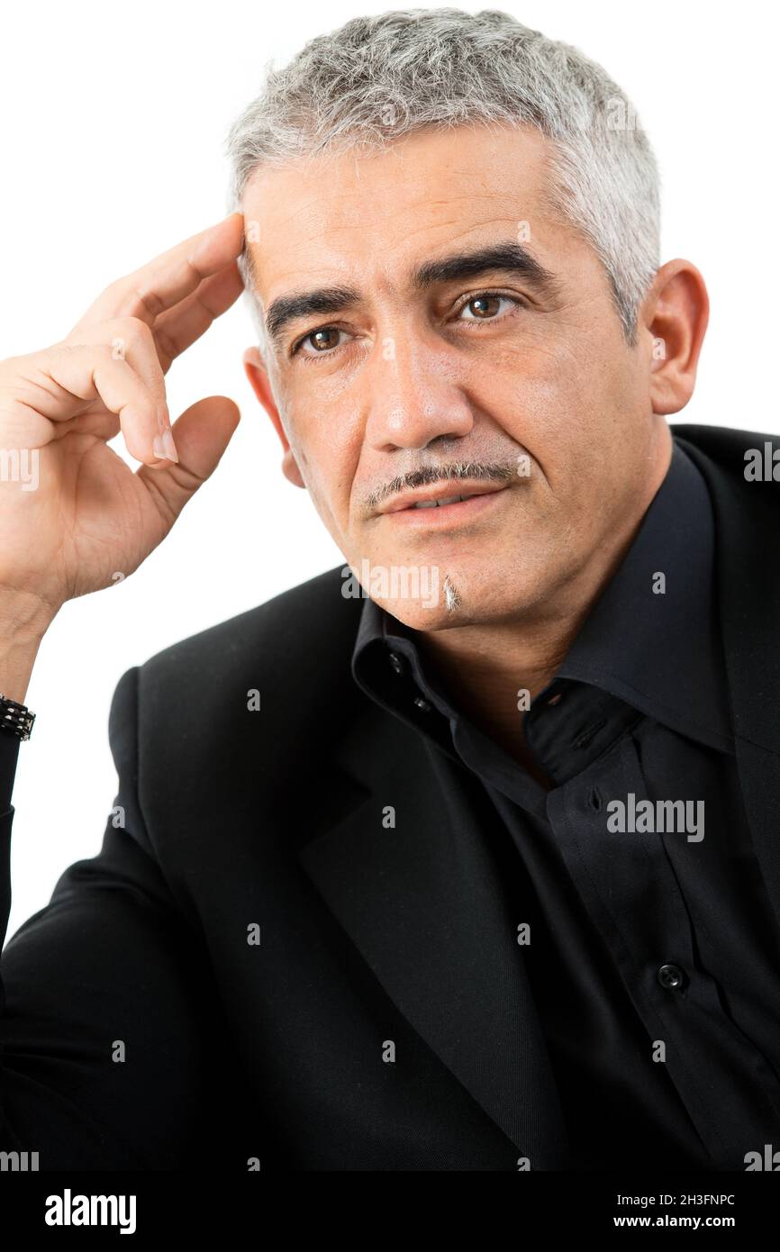 Portrait Of Mature Man Thinking Stock Photo Alamy