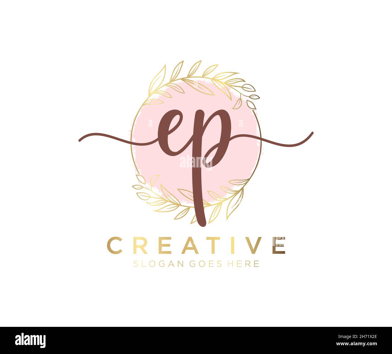 Ep Feminine Logo Usable For Nature Salon Spa Cosmetic And Beauty