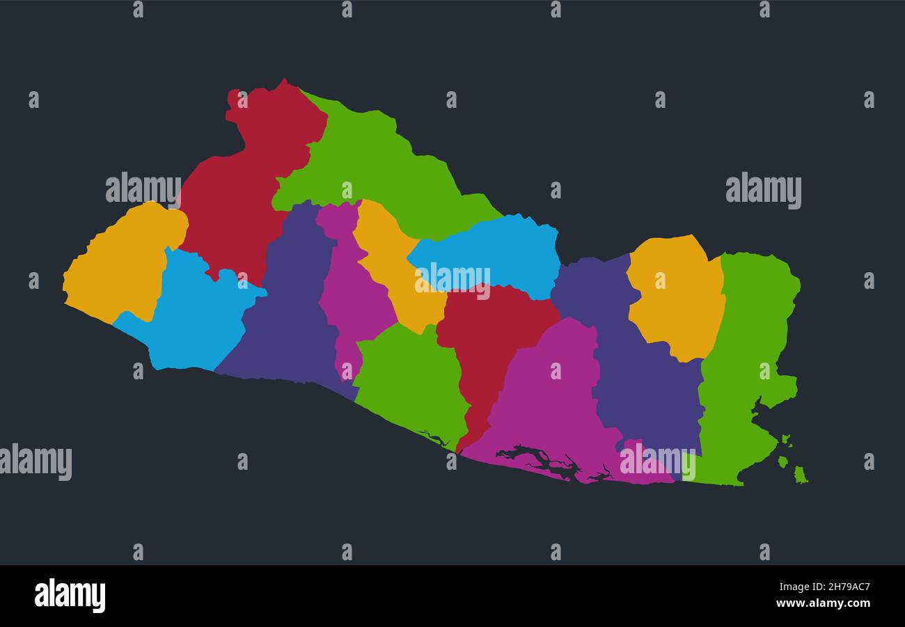 Infographics El Salvador Map Flat Design Colors Individual