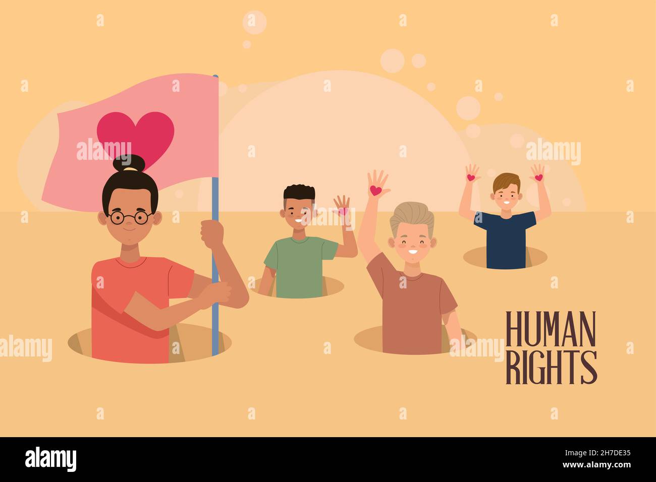 Human Rights Activists Protesting Stock Vector Image Art Alamy