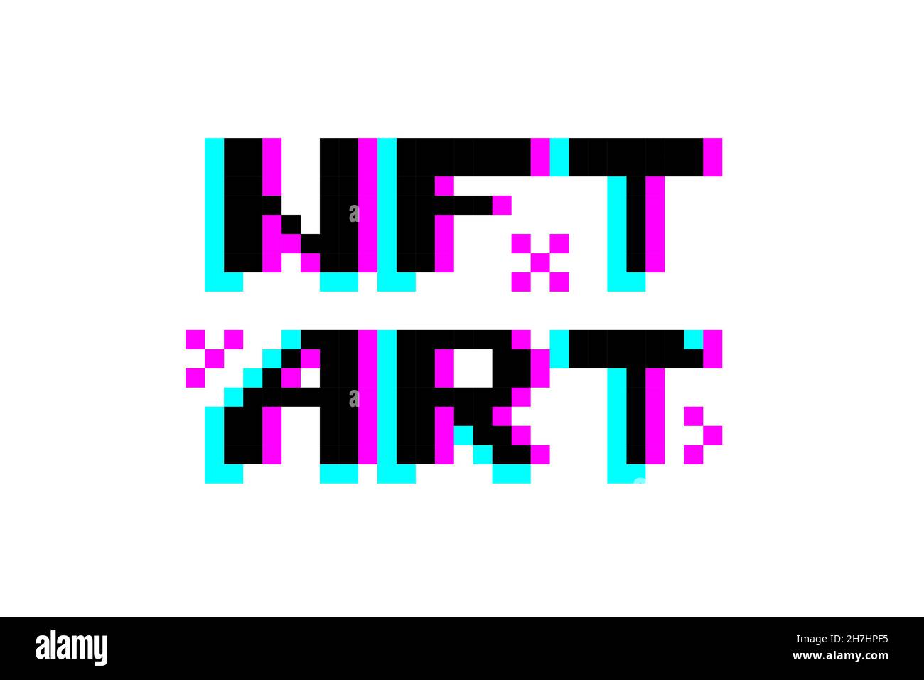 Nft Art Pixel Art Non Fungible Token Stock Vector Image Art Alamy