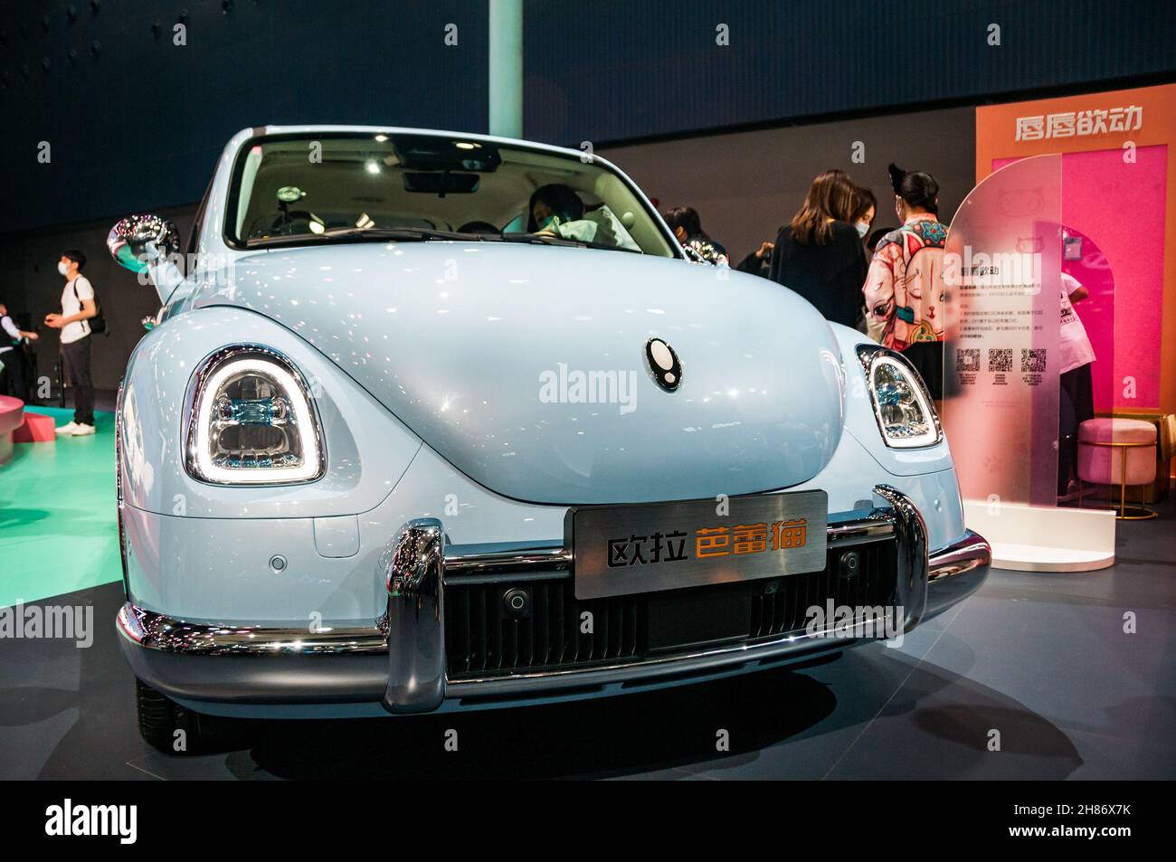 Ora Punk Cat Electric Car Seen On Display At The 2021 Guangzhou Auto