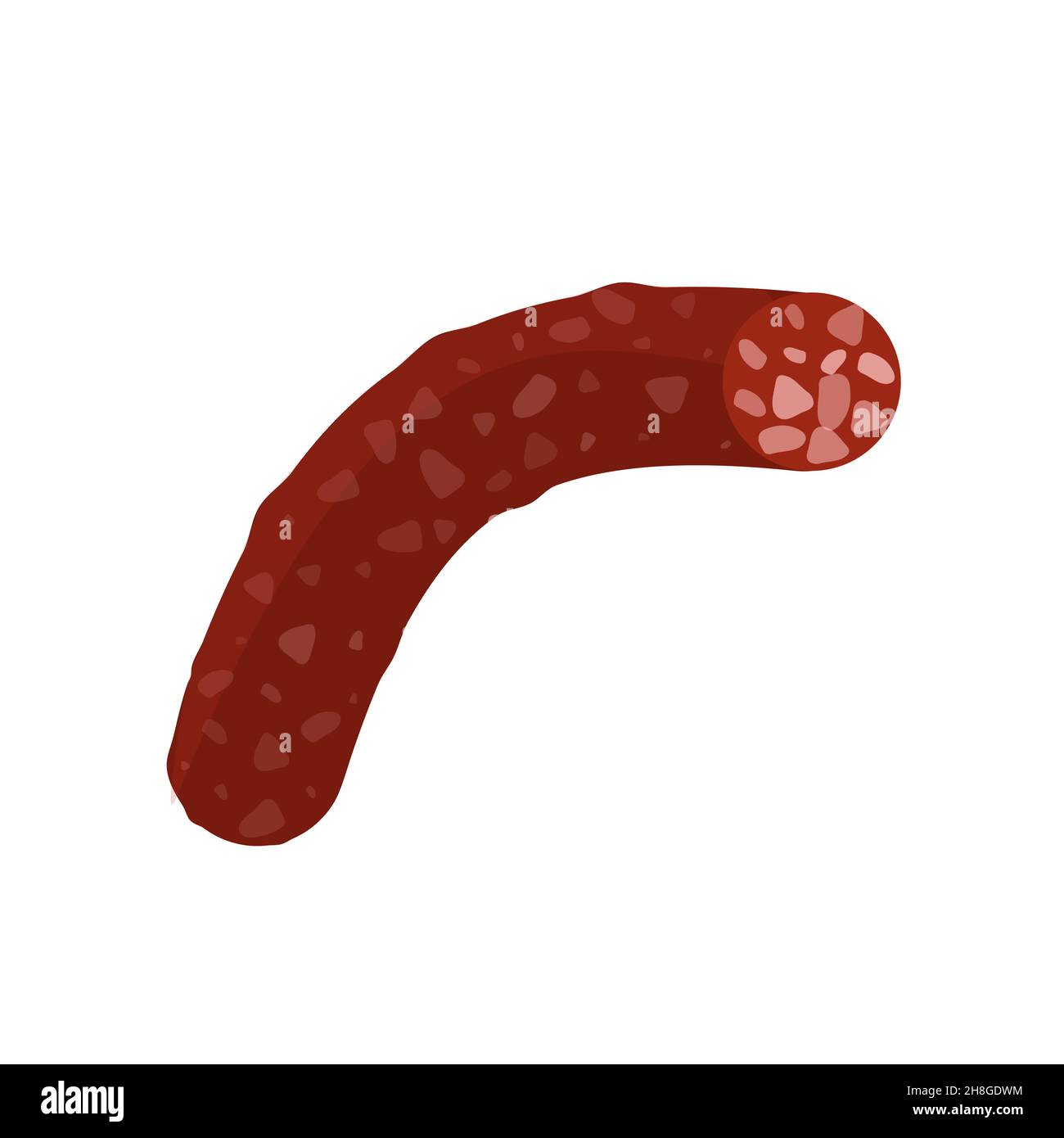 Sausages Of Beef Pork Cartoon Style Realistic Vector Illustration