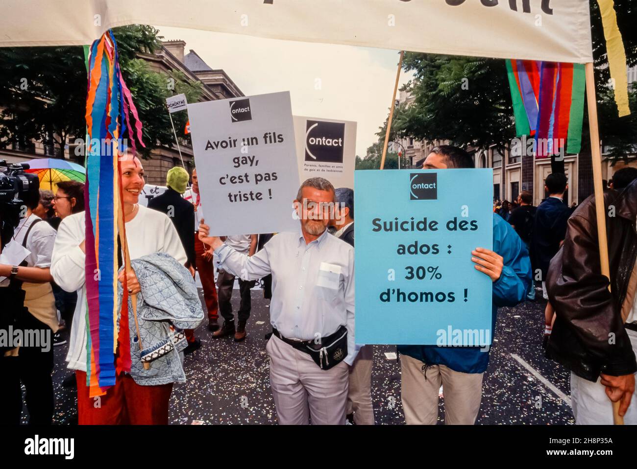 Paris France Crowd Marching In Lgbt Paris Gay Pride March Seniors