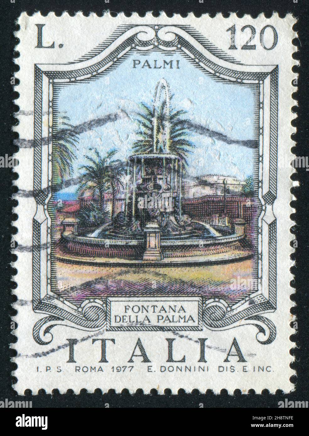 ITALY CIRCA 1977 Stamp Printed By Italy Shows Palm Fountain In