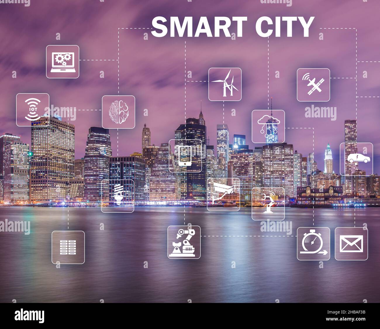 The Concept Of Smart City And Internet Of Things Stock Photo Alamy