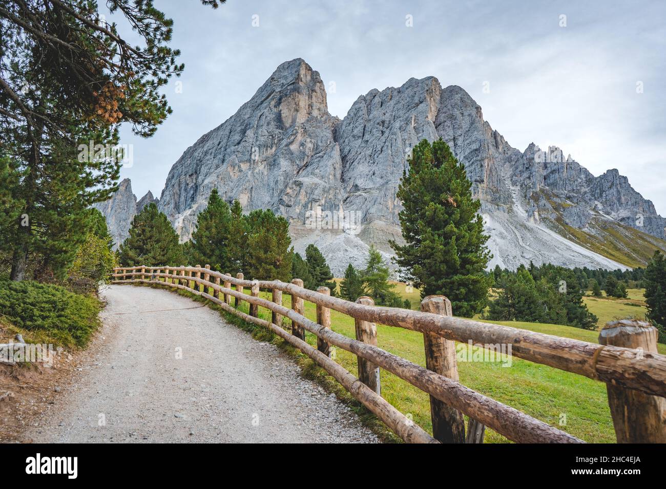 Peaks Of Peitlerkofel Mountain In The Dolomites Seen From Trekking